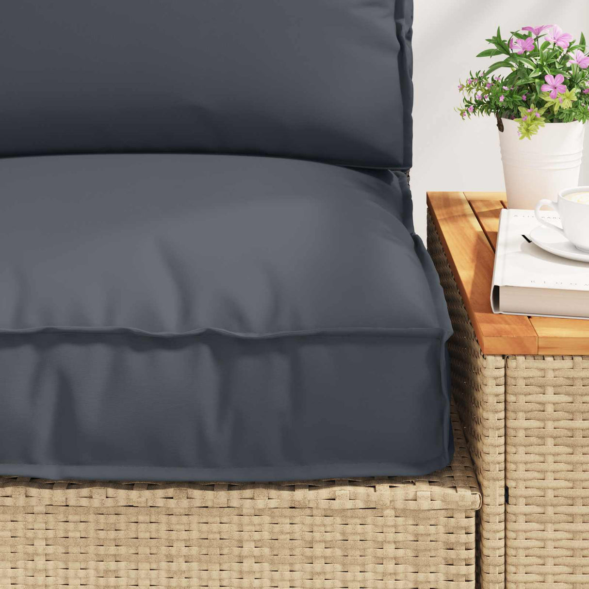 Pallet Cushion Set Oxford Fabric Anthracite 80 x 80 x 12 cm