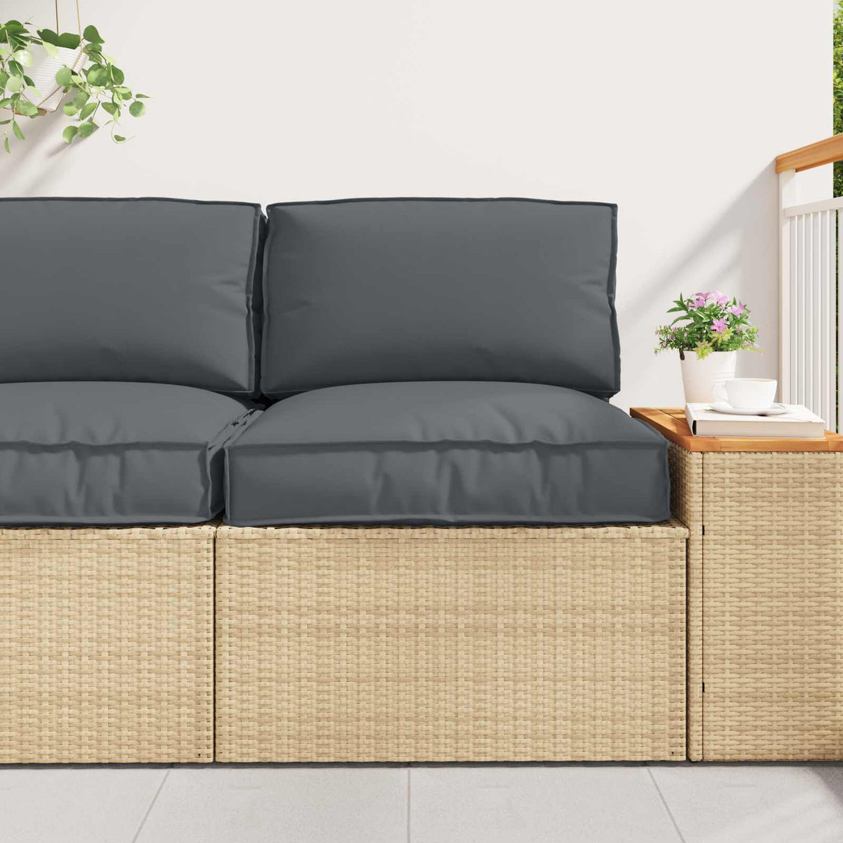 Pallet Cushion Set Oxford Fabric Anthracite 80 x 80 x 12 cm