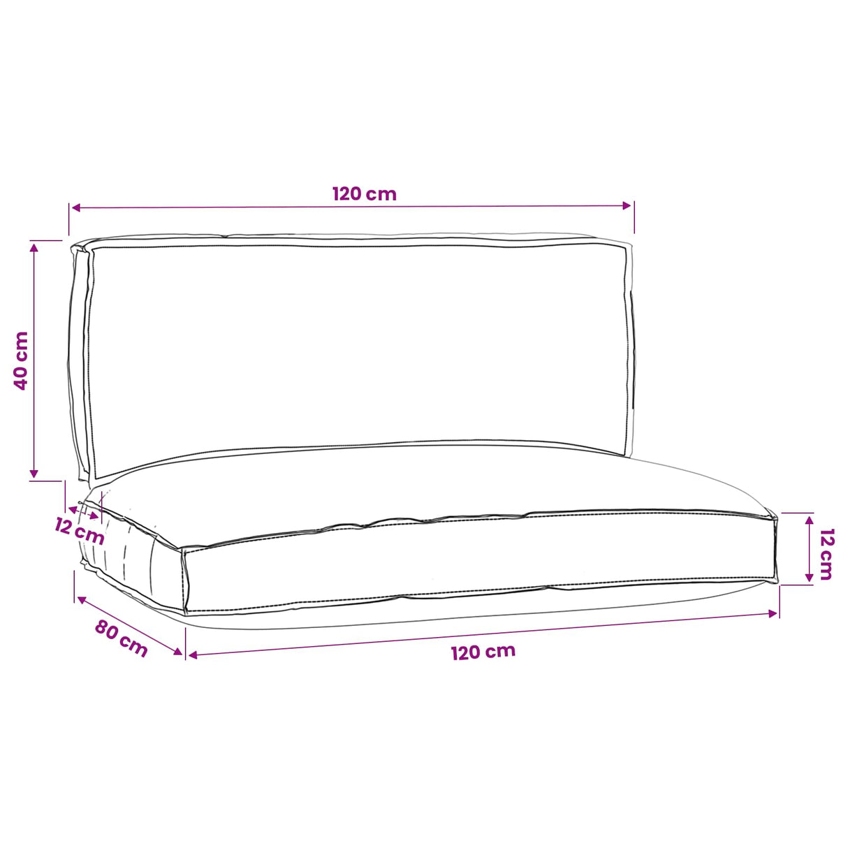 Pallet Cushion Set 2 pcs Anthracite Oxford fabric