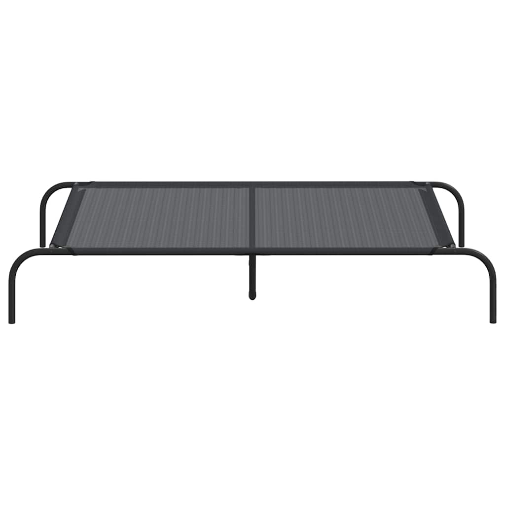 Elevated Dog Bed Black 130x80x20 cm Textilene and Steel