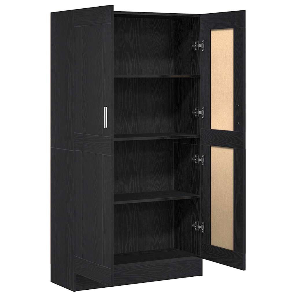 Book Cabinet Black Oak 82,5 x 30,5 x 150 cm Engineered Wood