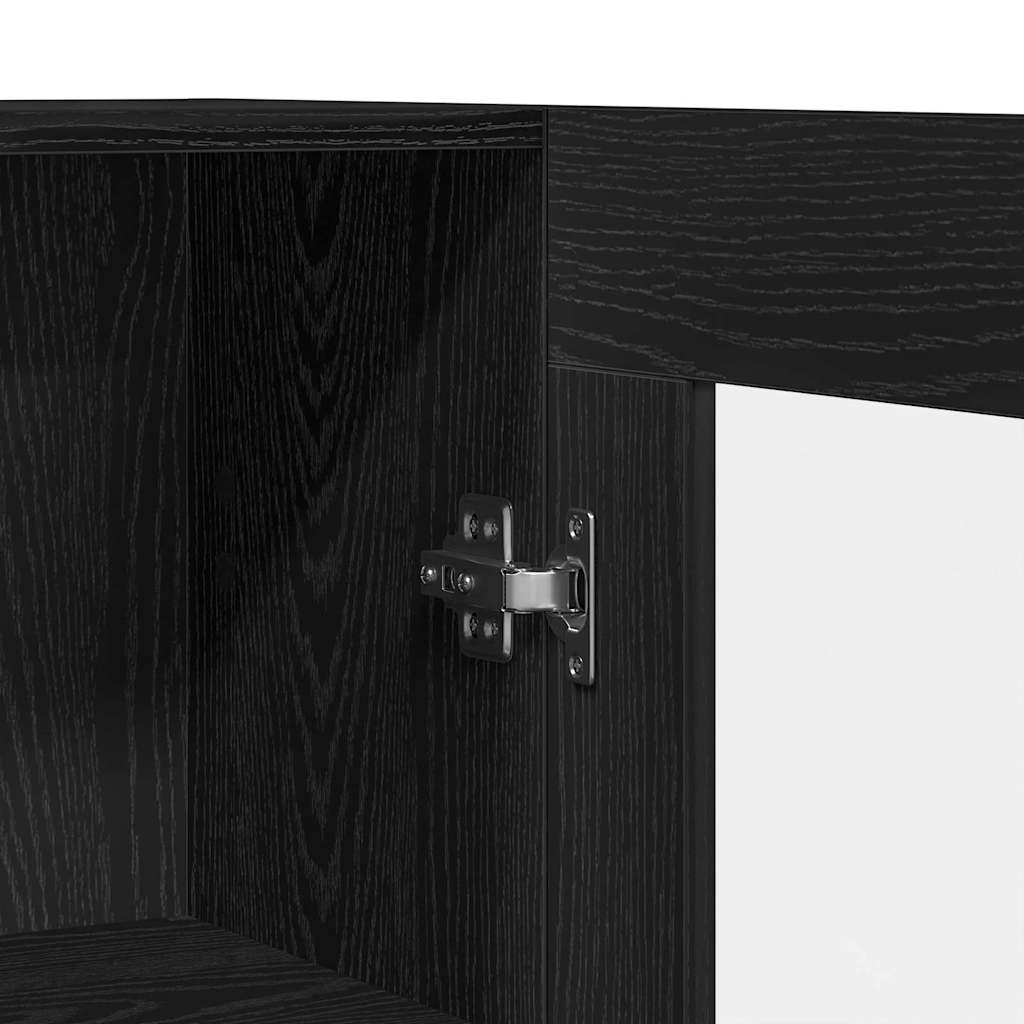 Book Cabinet Black oak 82.5 x 30.5 x 185 cm Engineered Wood
