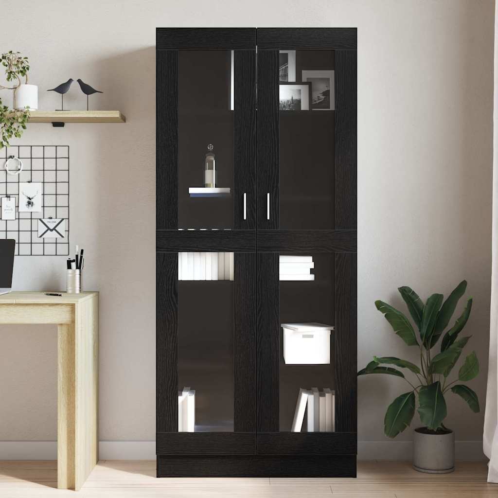 Book Cabinet Black oak 82.5 x 30.5 x 185 cm Engineered Wood