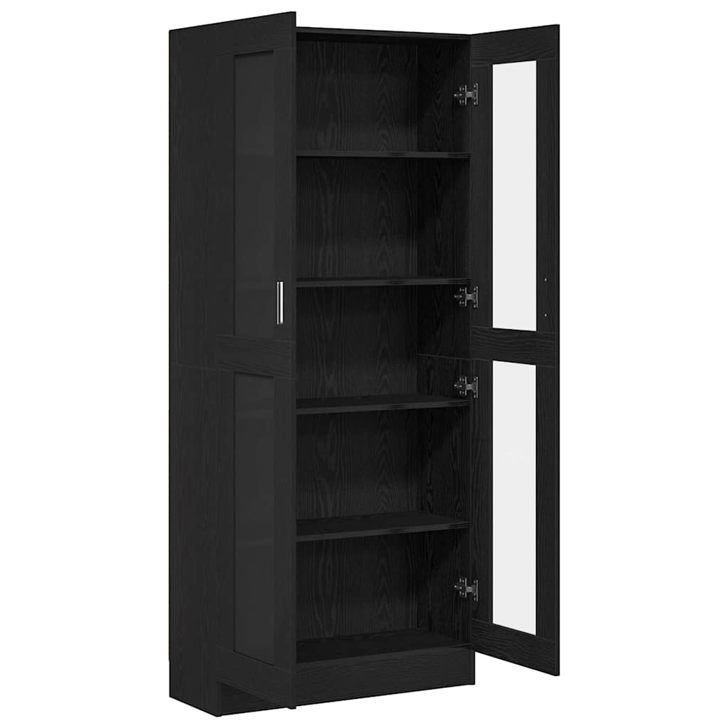 Book Cabinet Black oak 82.5 x 30.5 x 185 cm Engineered Wood