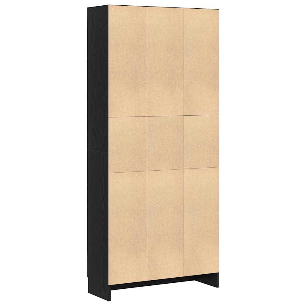 Book Cabinet Black oak 82.5 x 30.5 x 185 cm Engineered Wood