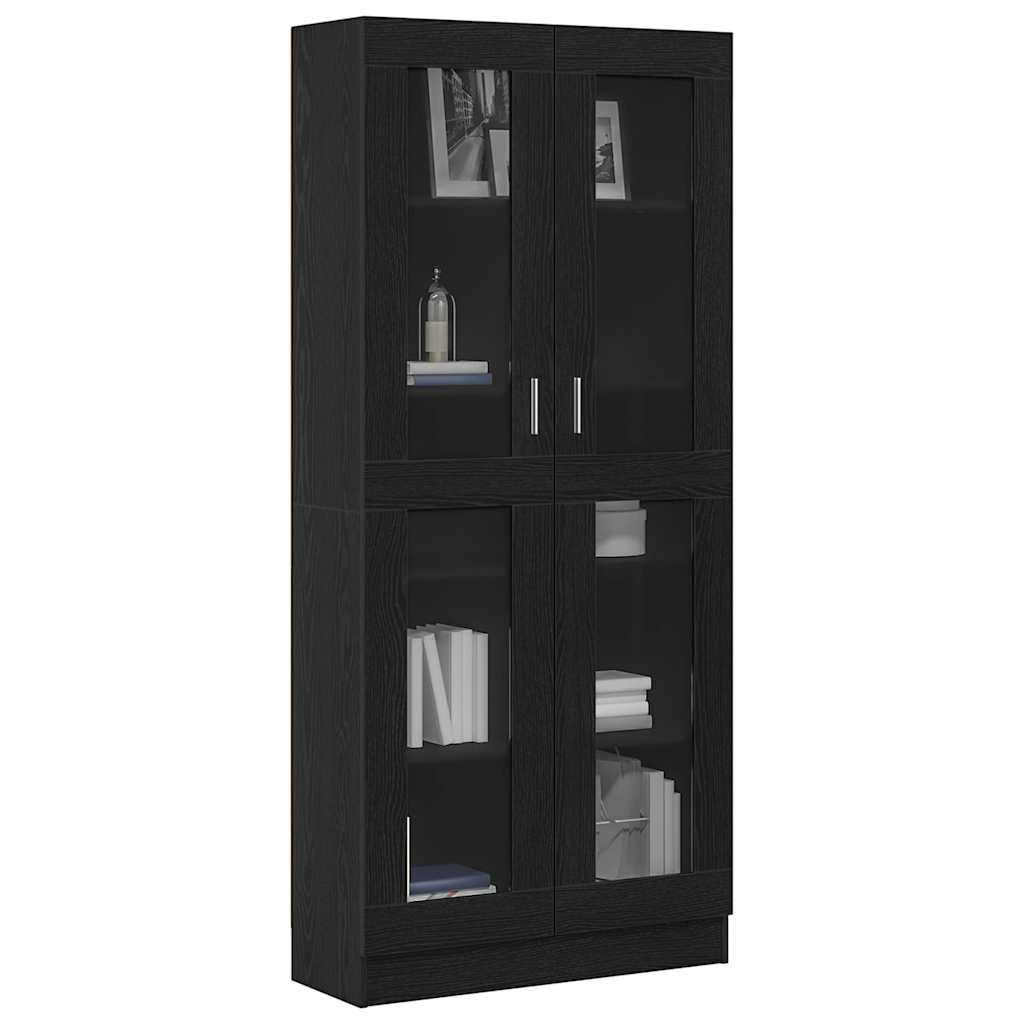 Book Cabinet Black oak 82.5 x 30.5 x 185 cm Engineered Wood