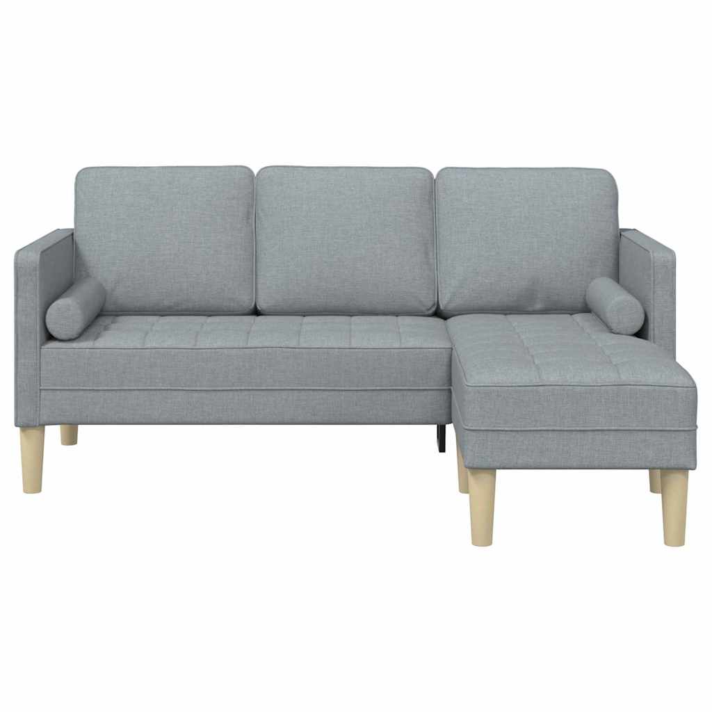 Sofa Set with Cushion Light Grey Polyester