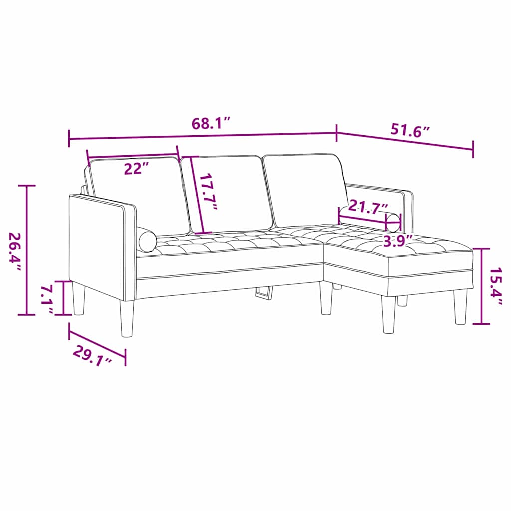 Sofa Set with Cushion Light Grey Polyester