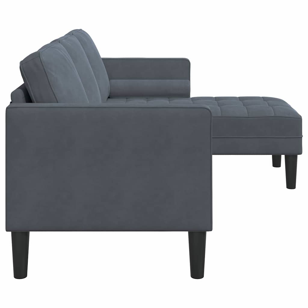 Sofa Set with Cushion Dark Grey Polyester