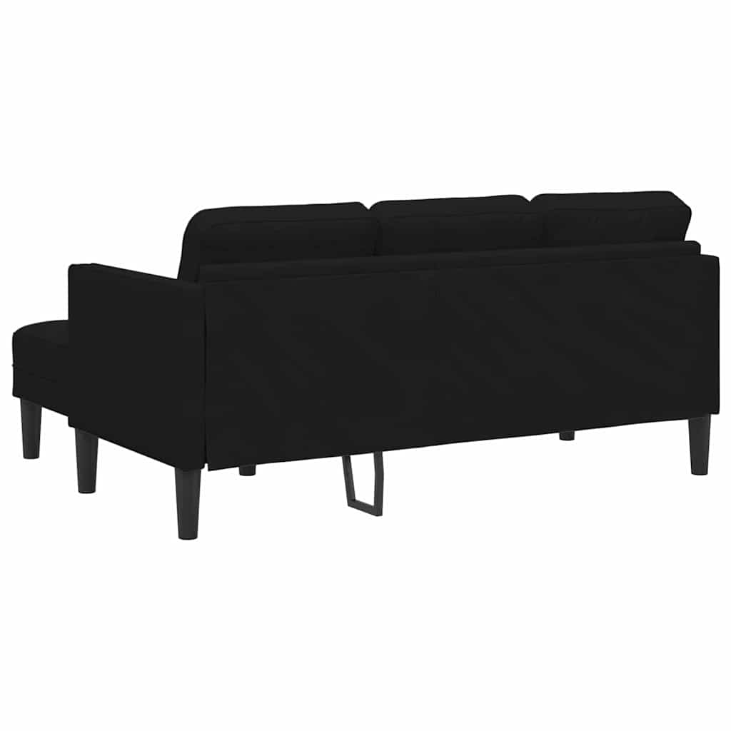 Sofa Set with Cushion Black Polyester