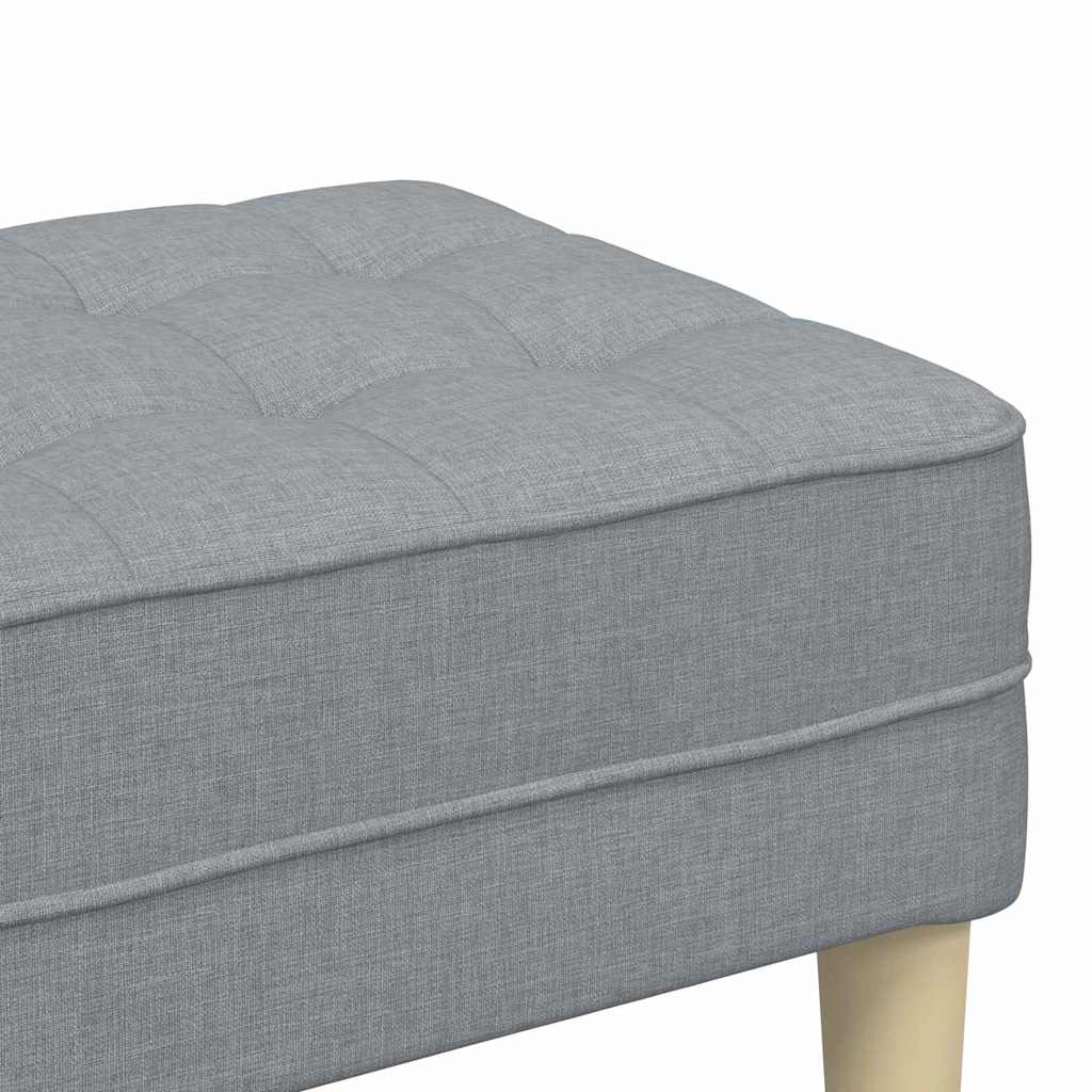 Bench with Cushion Light Grey 113 x 57 x 39 cm Fabric