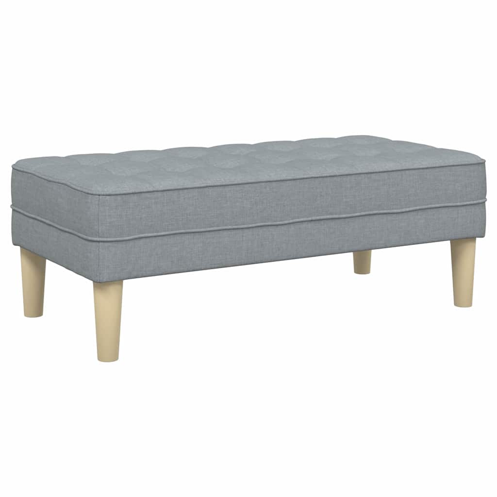 Bench with Cushion Light Grey 113 x 57 x 39 cm Fabric