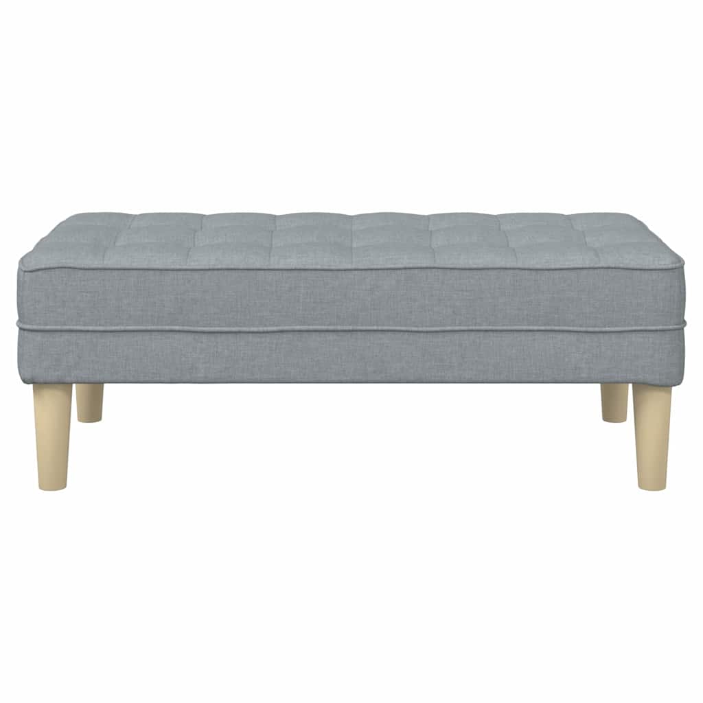 Bench with Cushion Light Grey 113 x 57 x 39 cm Fabric