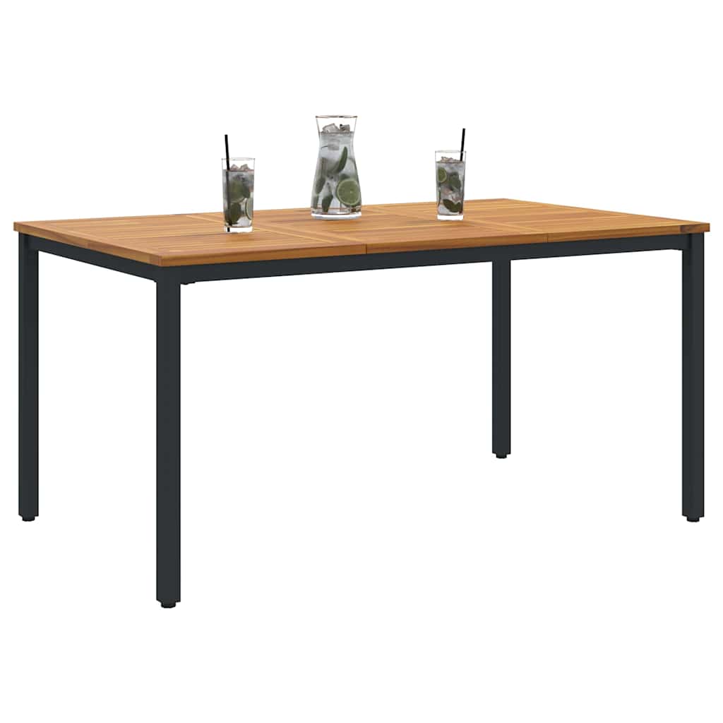 Outdoor Table Natural and Black 150 x 90 x 75 cm