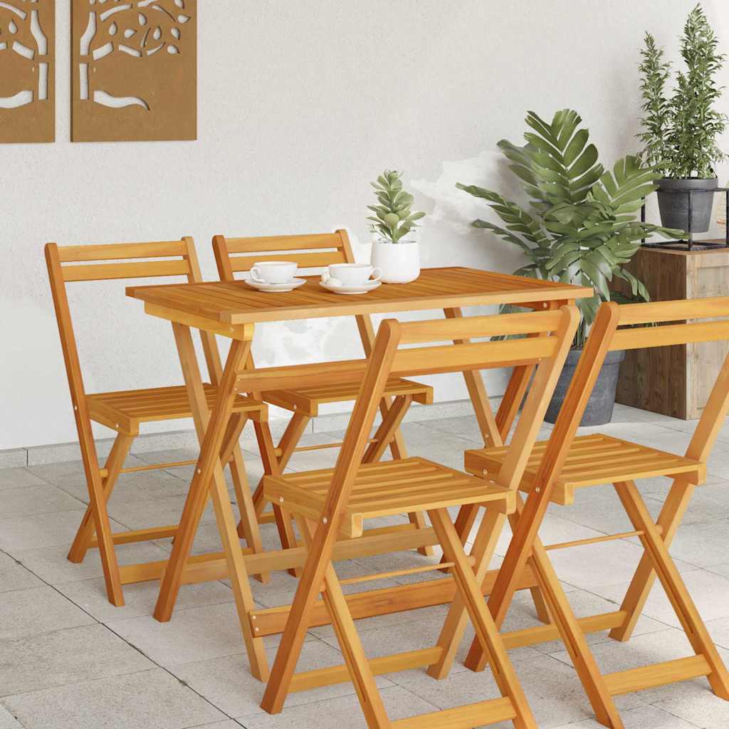 Garden Table Folding Brown 90 x 55 x 75 cm Solid Acacia Wood