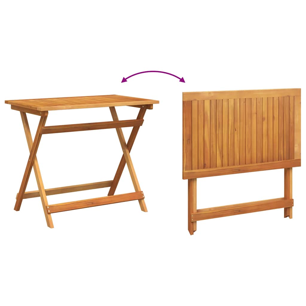 Garden Table Folding Brown 90 x 55 x 75 cm Solid Acacia Wood
