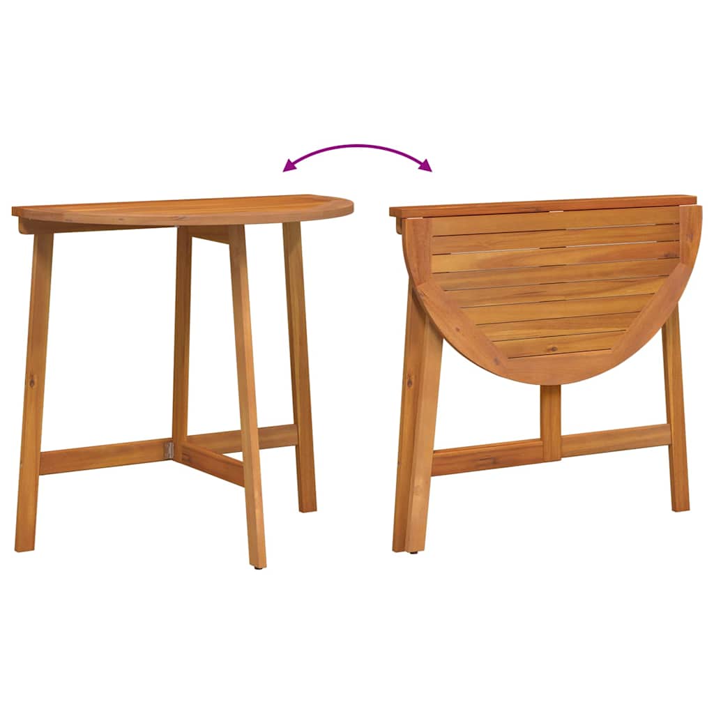 Garden Table Folding Brown 78 x 46 x 75 cm Solid Acacia Wood