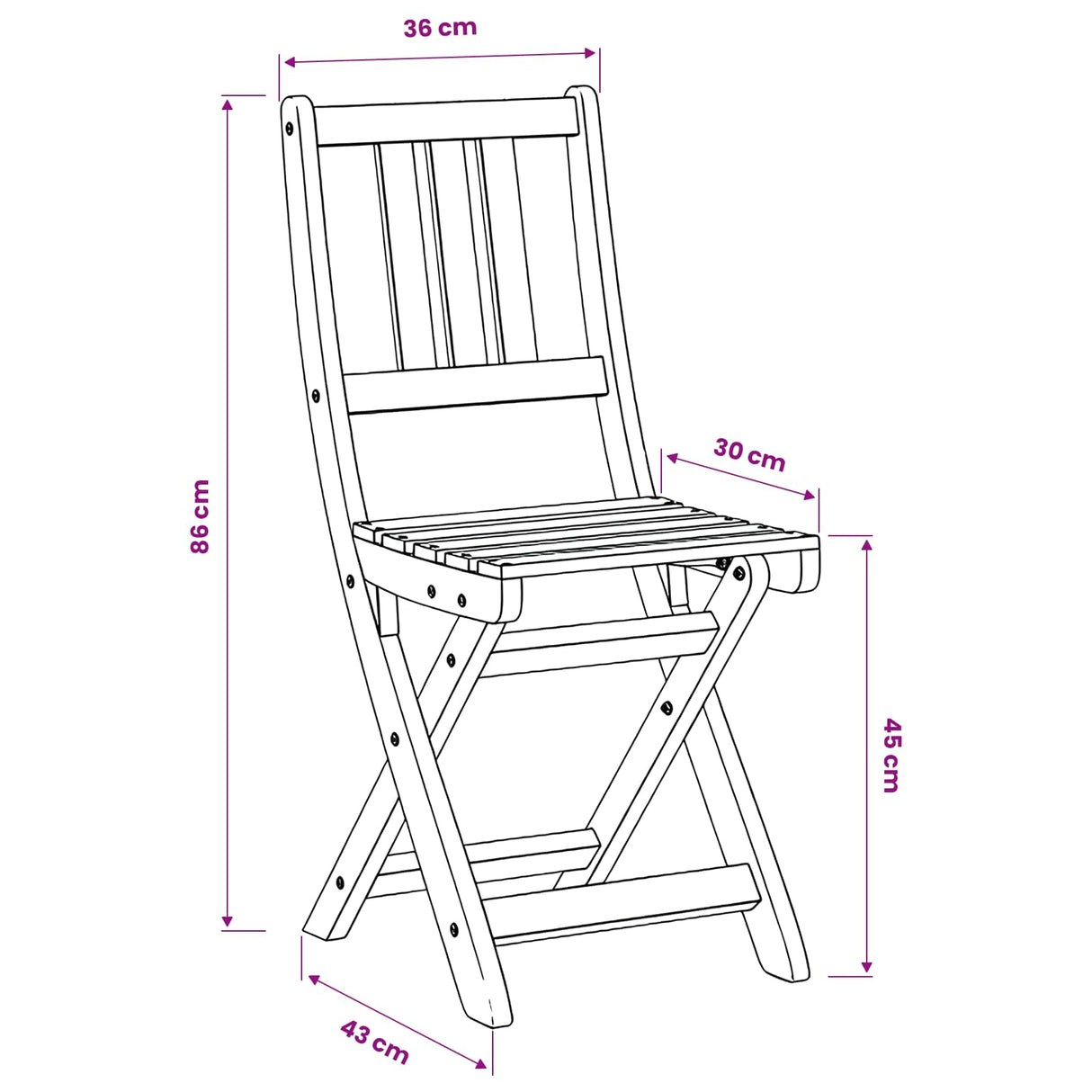 Outdoor Bistro Chairs with Cushion 2 pcs Solid Acacia Wood