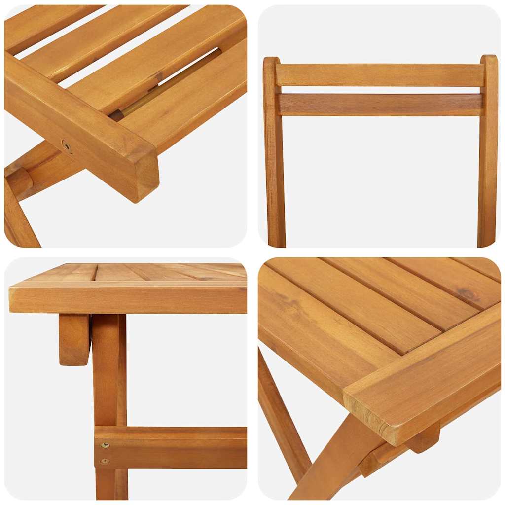 Bistro Set Folding 5 pcs Oil Natural Solid Acacia Wood