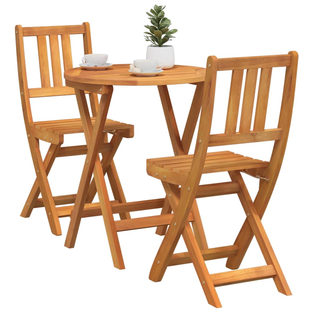 Bistro Set 3 pcs Brown Solid acacia wood