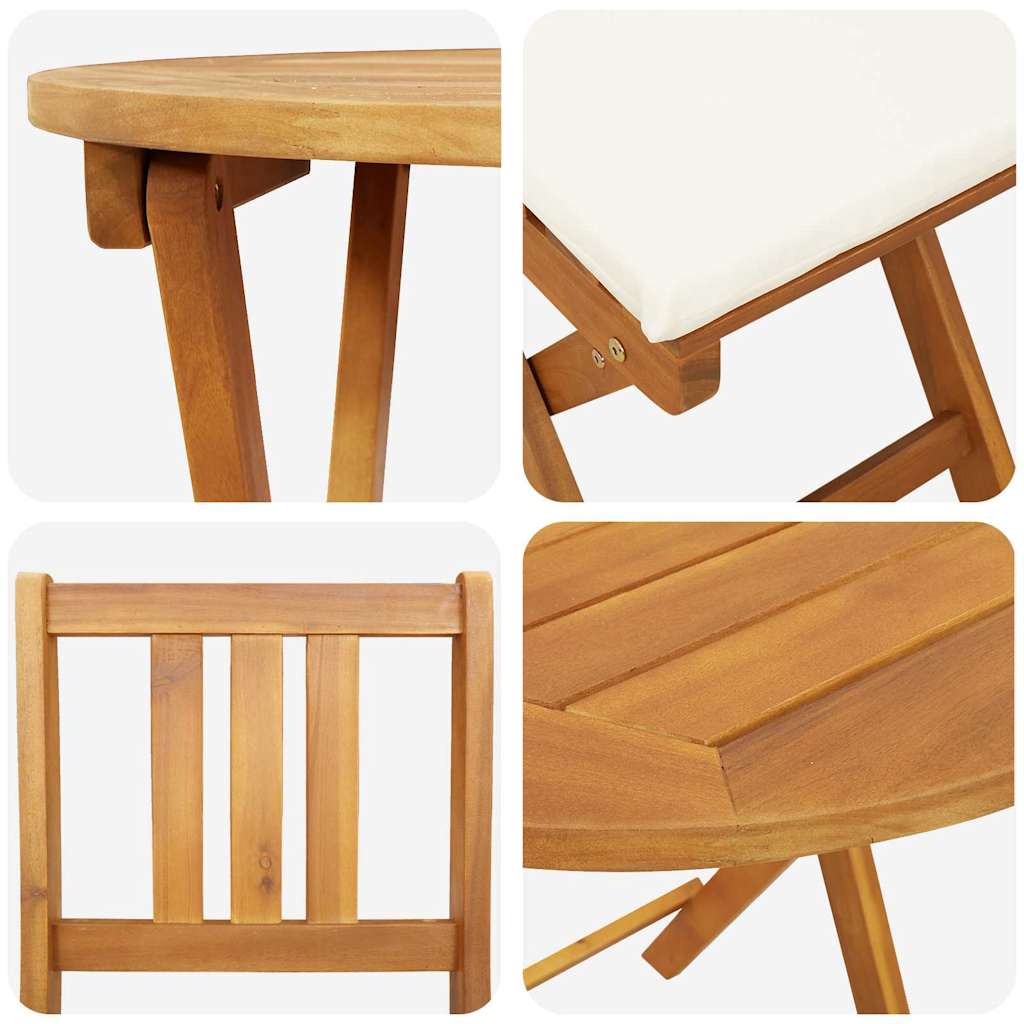 Bistro Set 3 pcs Oil Natural Solid Acacia Wood