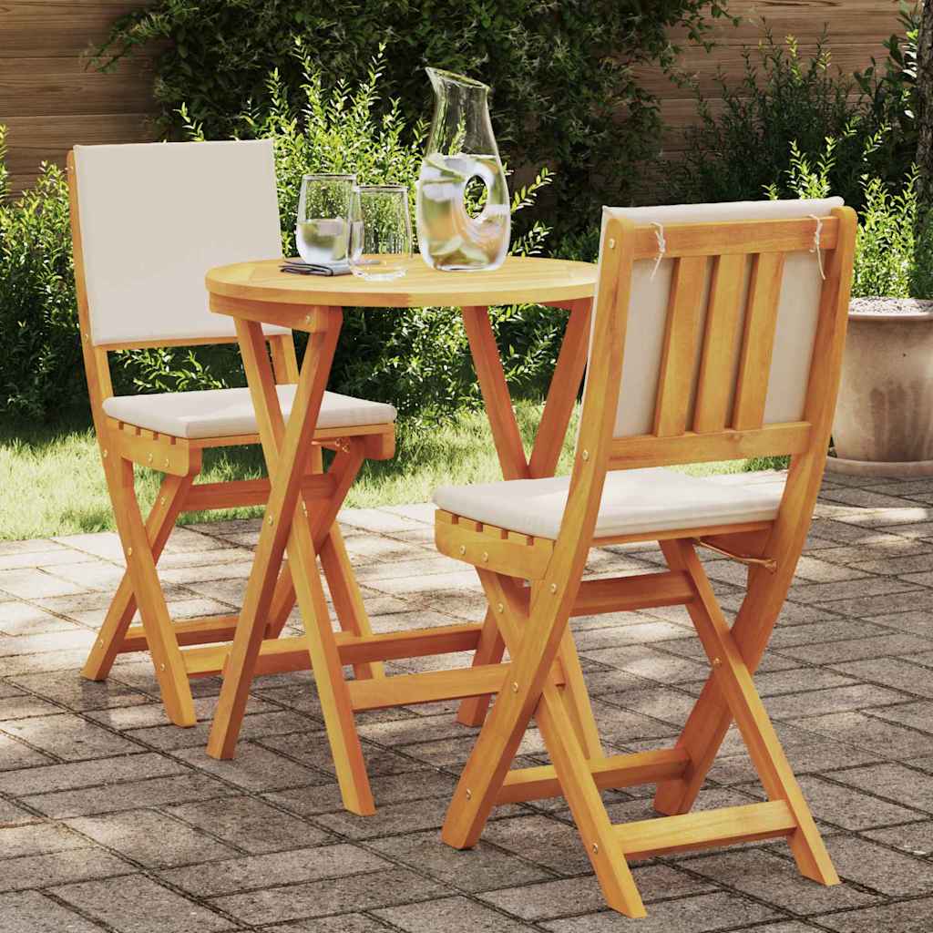 Bistro Set 3 pcs Oil Natural Solid Acacia Wood