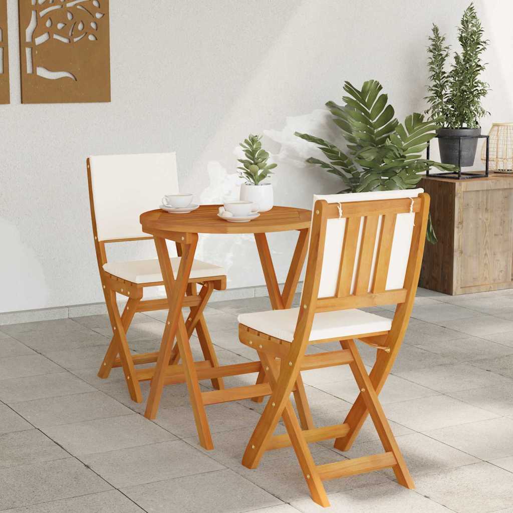 Bistro Set 3 pcs Oil Natural Solid Acacia Wood