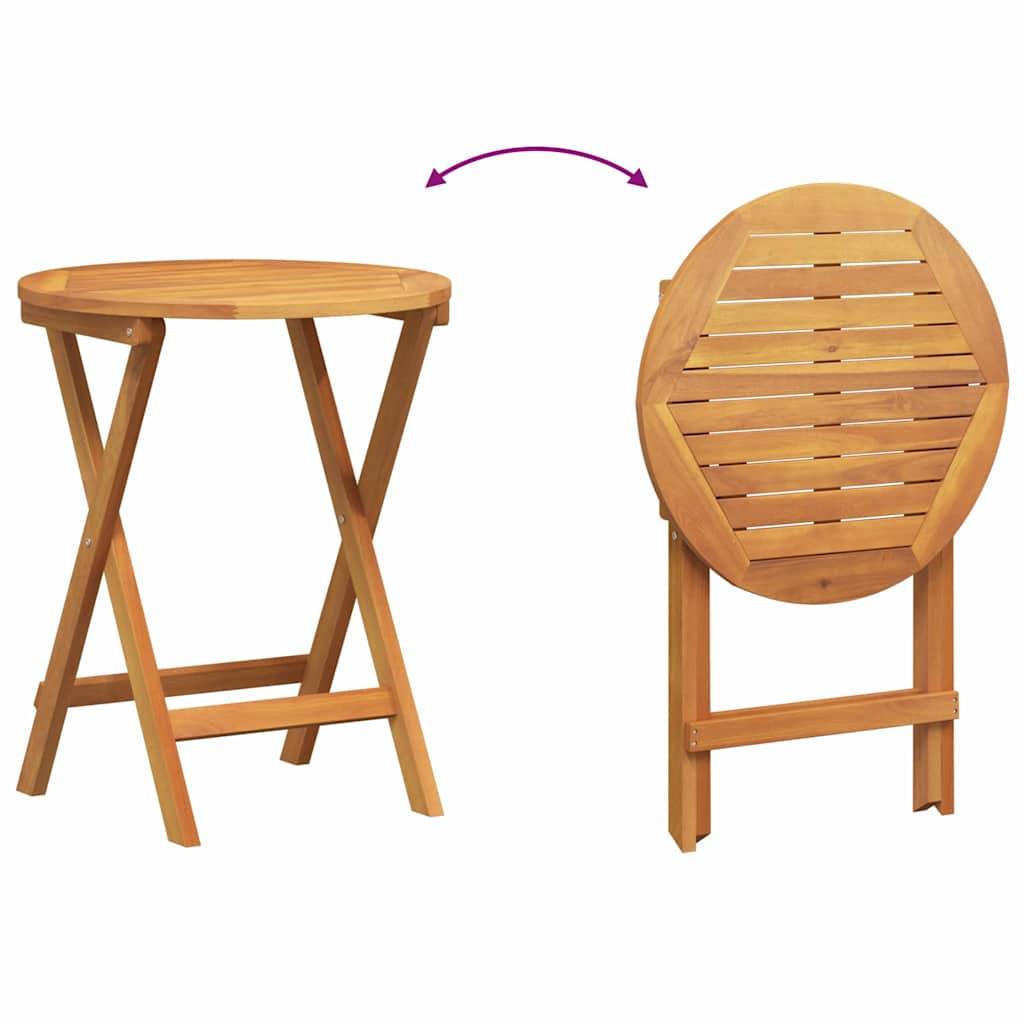 Bistro Set 3 pcs Oil Natural Solid Acacia Wood