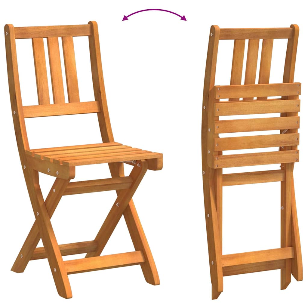 Bistro Set 3 pcs Oil Natural Solid Acacia Wood