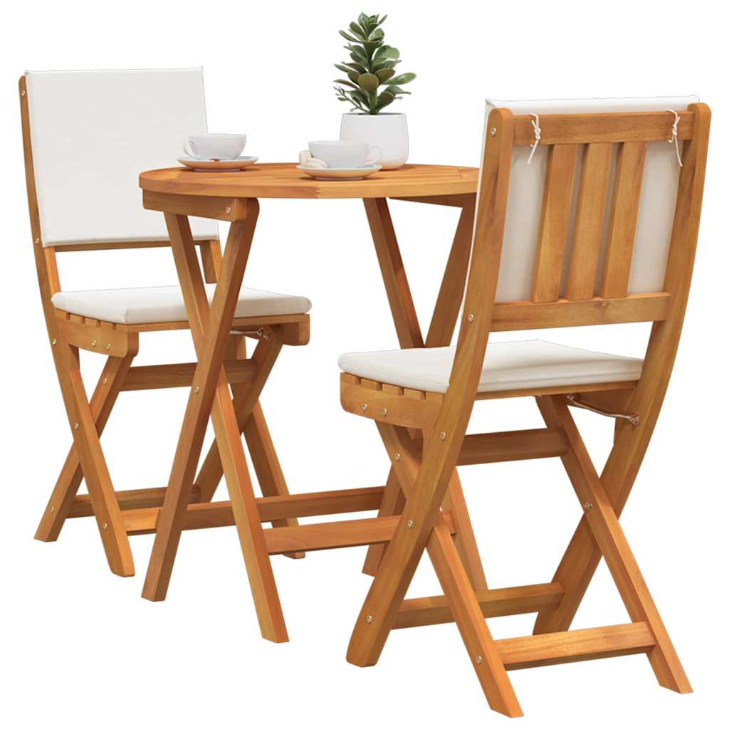 Bistro Set 3 pcs Oil Natural Solid Acacia Wood