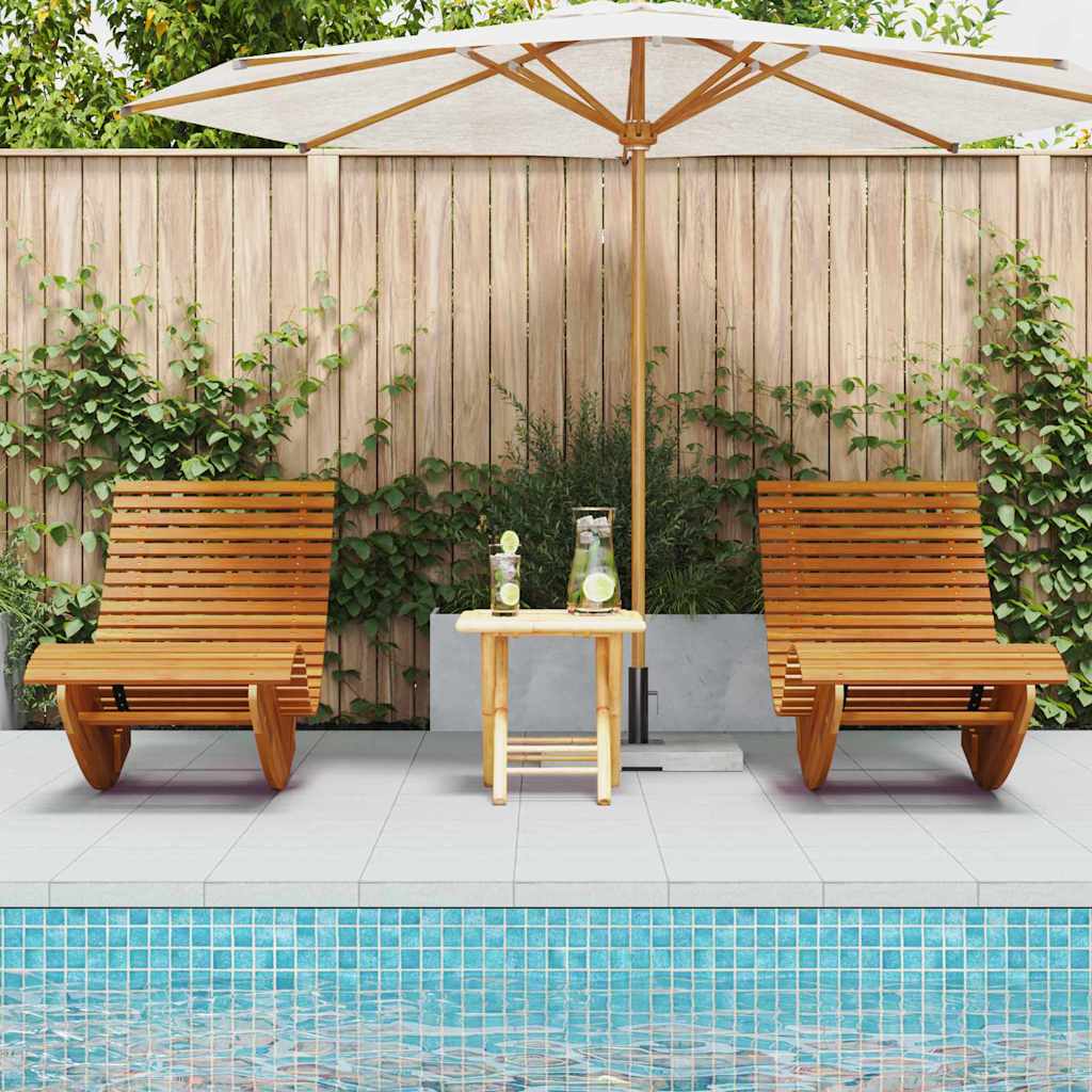 Rocking Sun Loungers 2 pcs Brown 154 x 60 x 74 cm