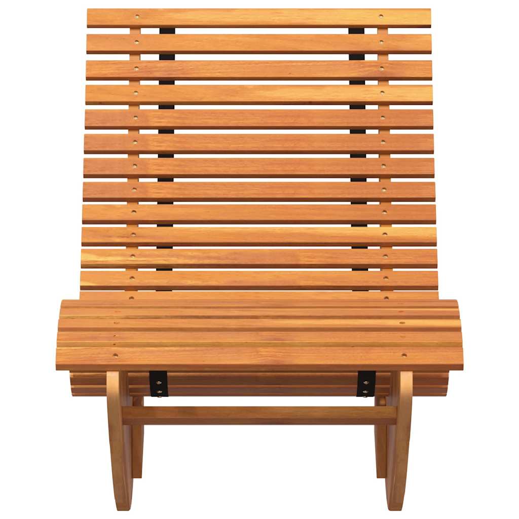 Lounger 2 pcs Solid Acacia Wood Brown