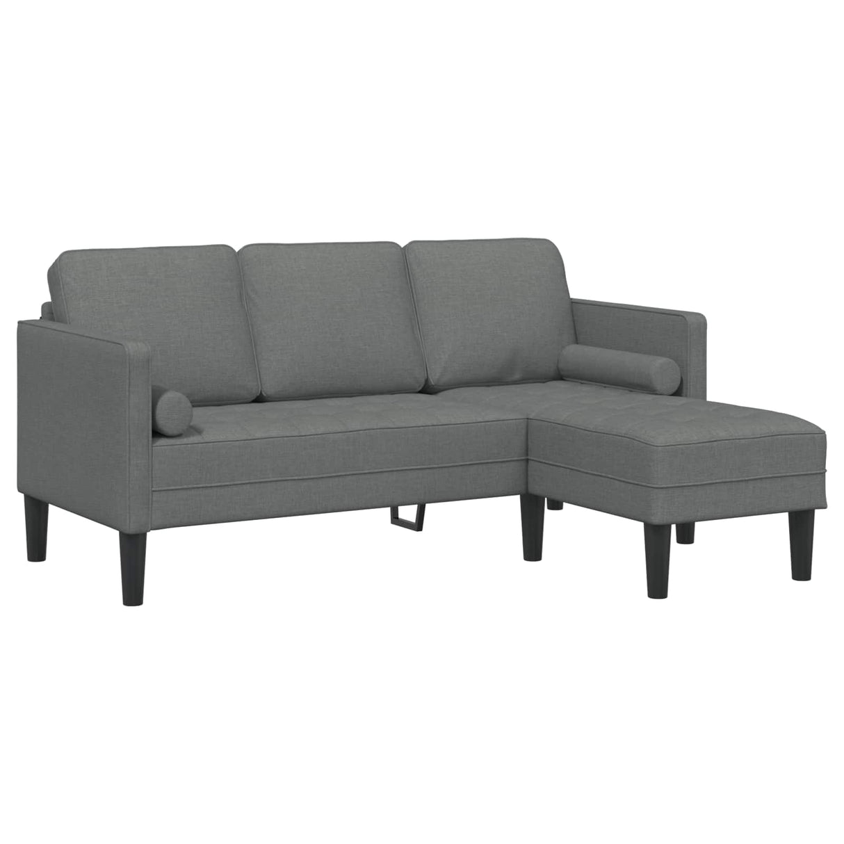 Sofa Set with Cushion 2 pcs Dark Grey Polyester