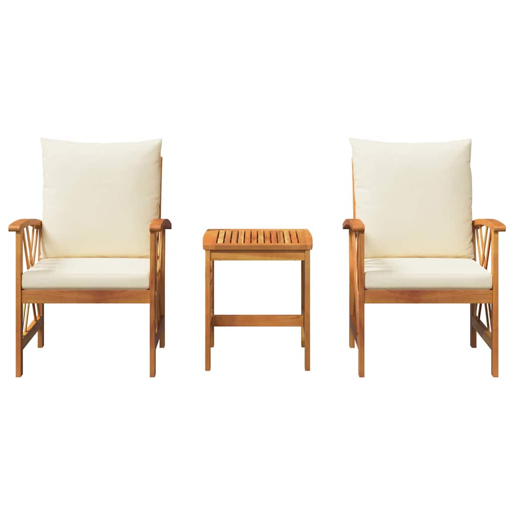 Garden Sofa Set 3 pcs Oil Natural Solid Acacia Wood