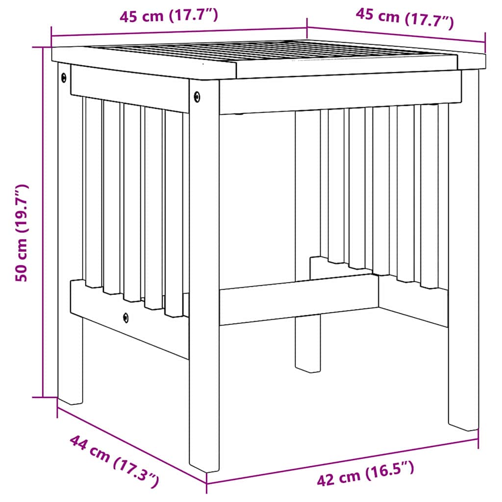 Side Table Brown Solid Acacia wood