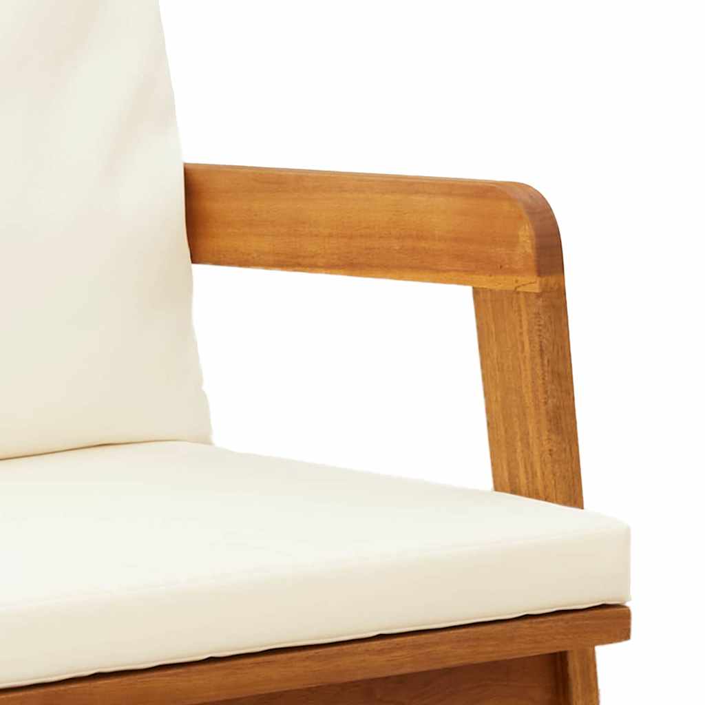 Garden Bench with Cushion Brown Solid Acacia wood