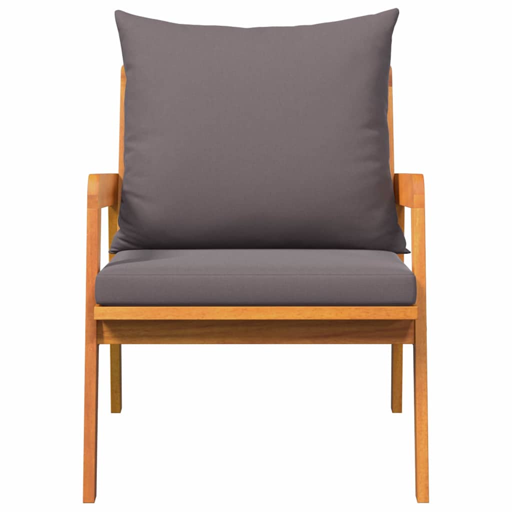 Garden Chair with Cushion 2 Piece Oil Natural 65 x 59,5 x 72 cm