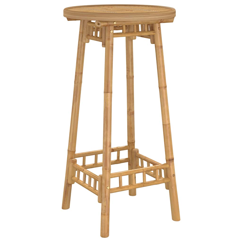 3 Piece Outdoor Bar Set Foldable Bamboo
