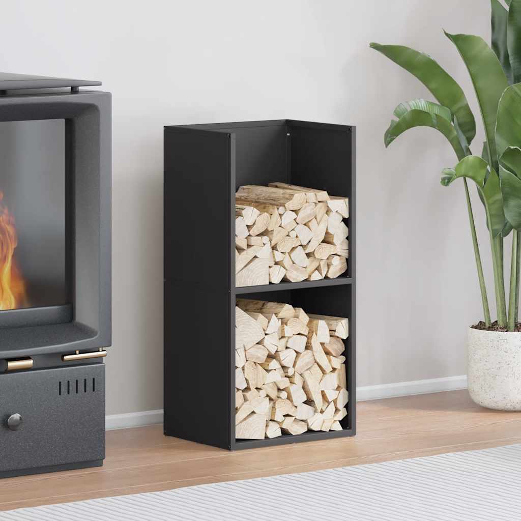 Firewood Rack Black 40x30x80 cm Cold-rolled steel