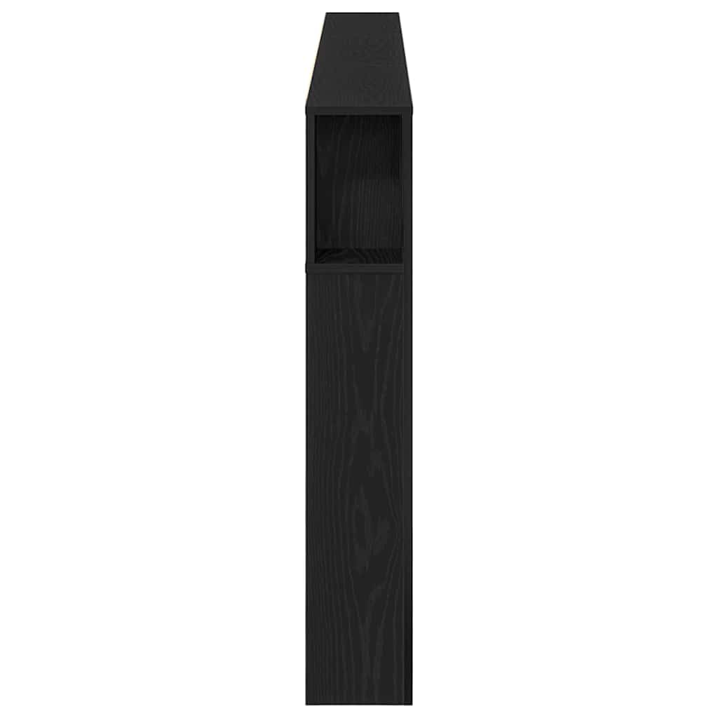 Headboard Cabinet Black Oak Engineered Wood