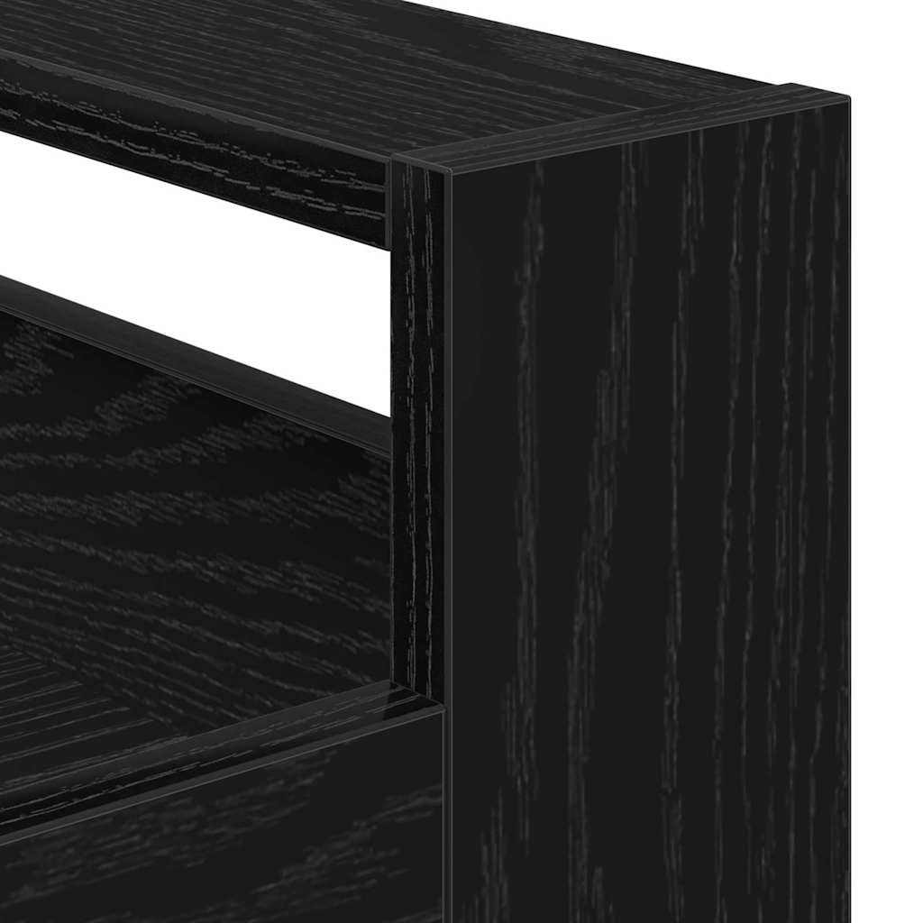 Kitchen Trolley Black oak 60 x 45 x 80 cm Engineered wood