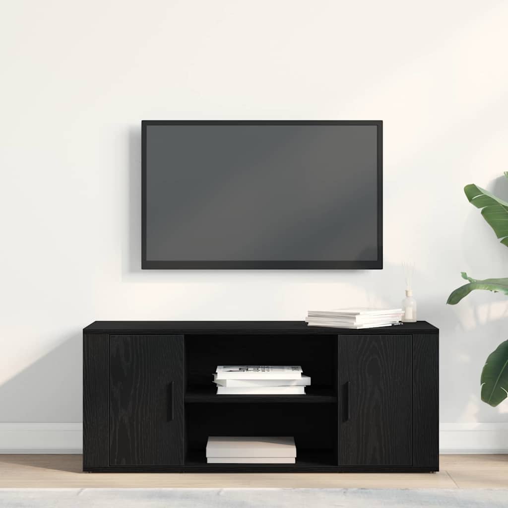 TV Cabinet Black oak 100 x 35 x 40 cm Engineered wood