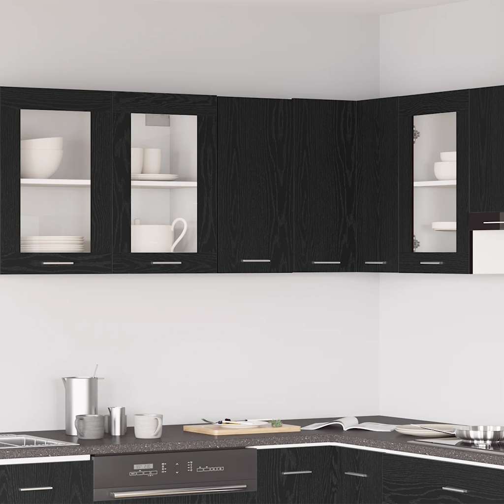 Hanging Cabinet Black Oak 30x31x60 cm Engineered Wood