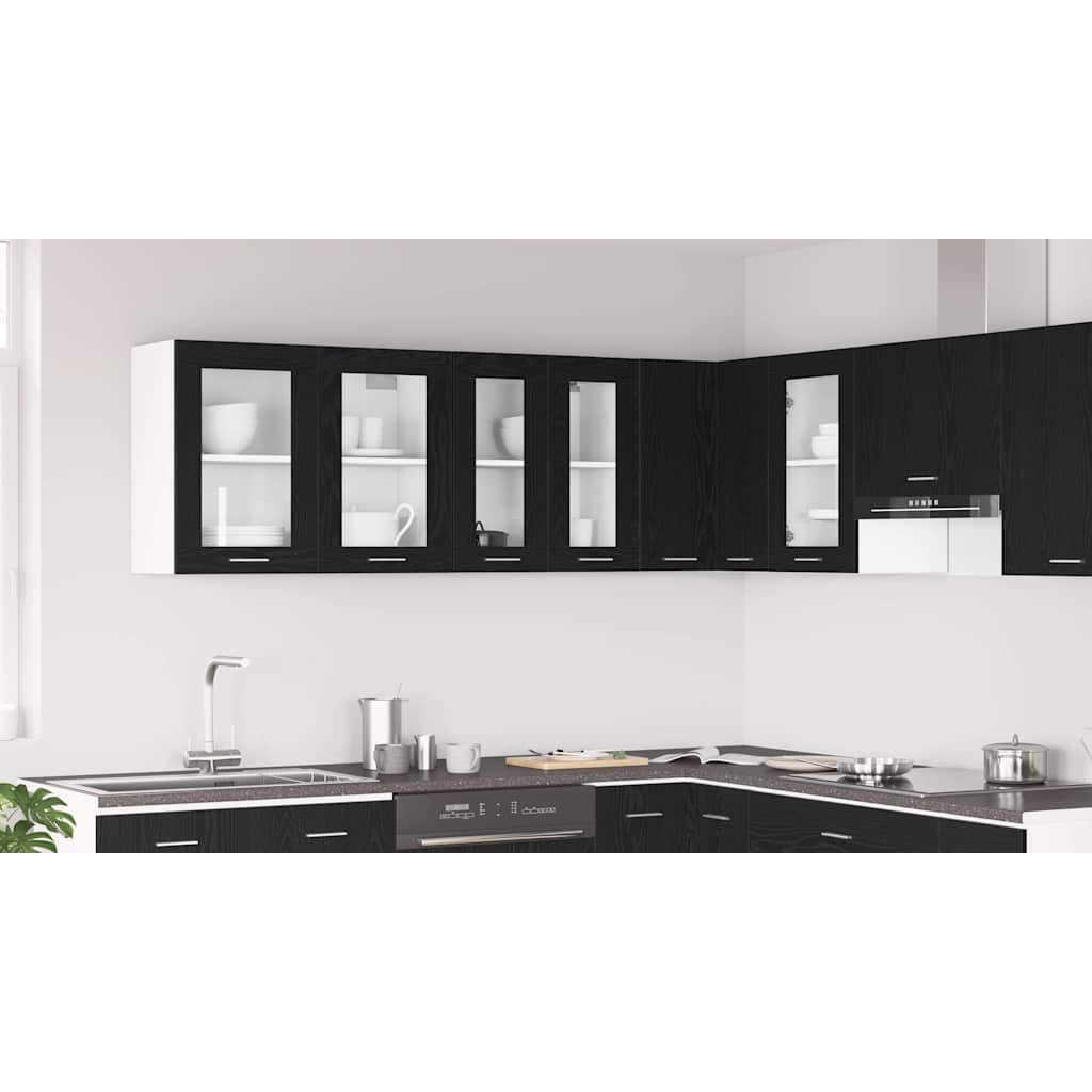 Hanging Cabinet Black Oak 60 x 31 x 60 cm Engineered Wood