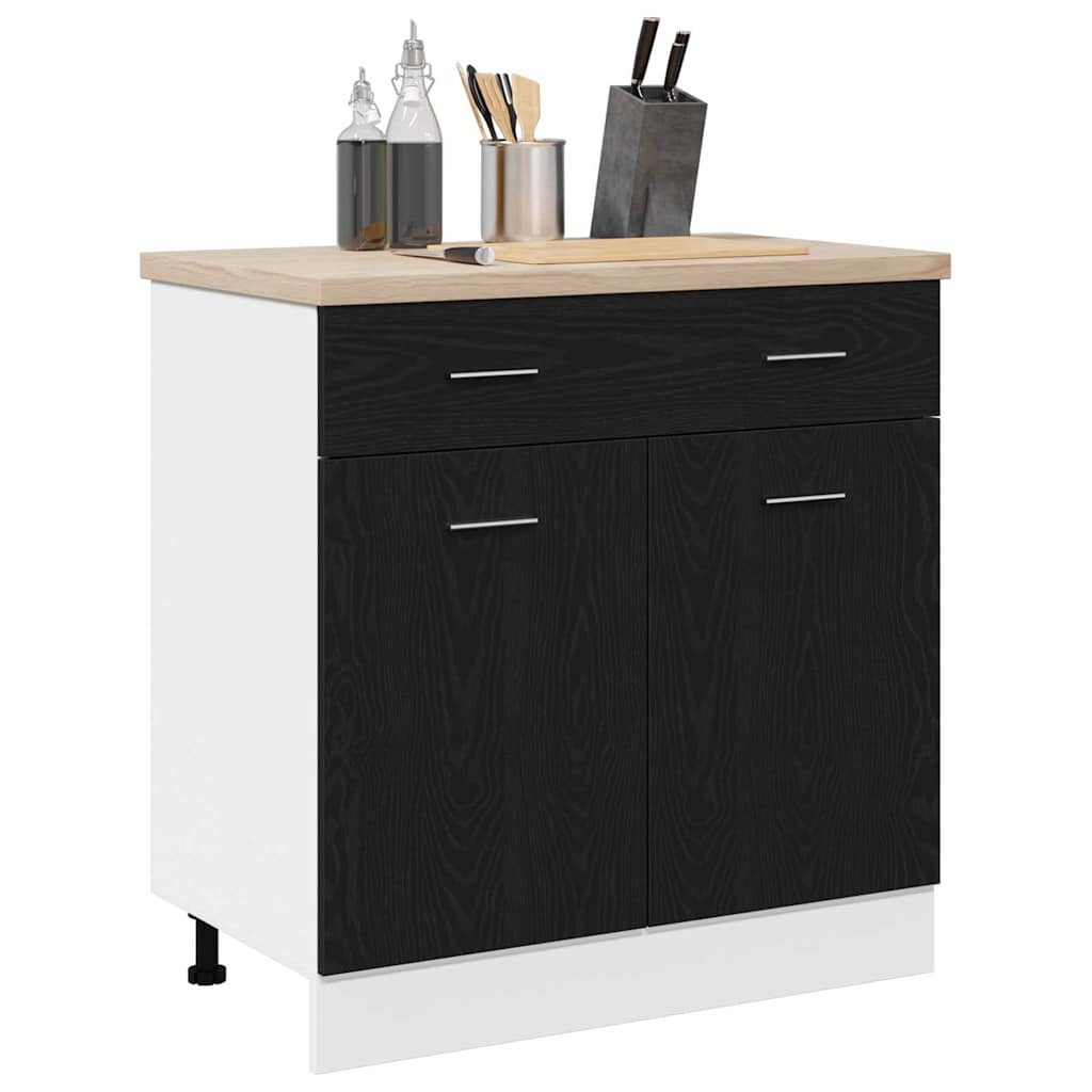 Hanging Cabinet Black Oak 80 x 31 x 81.5 cm Engineered Wood