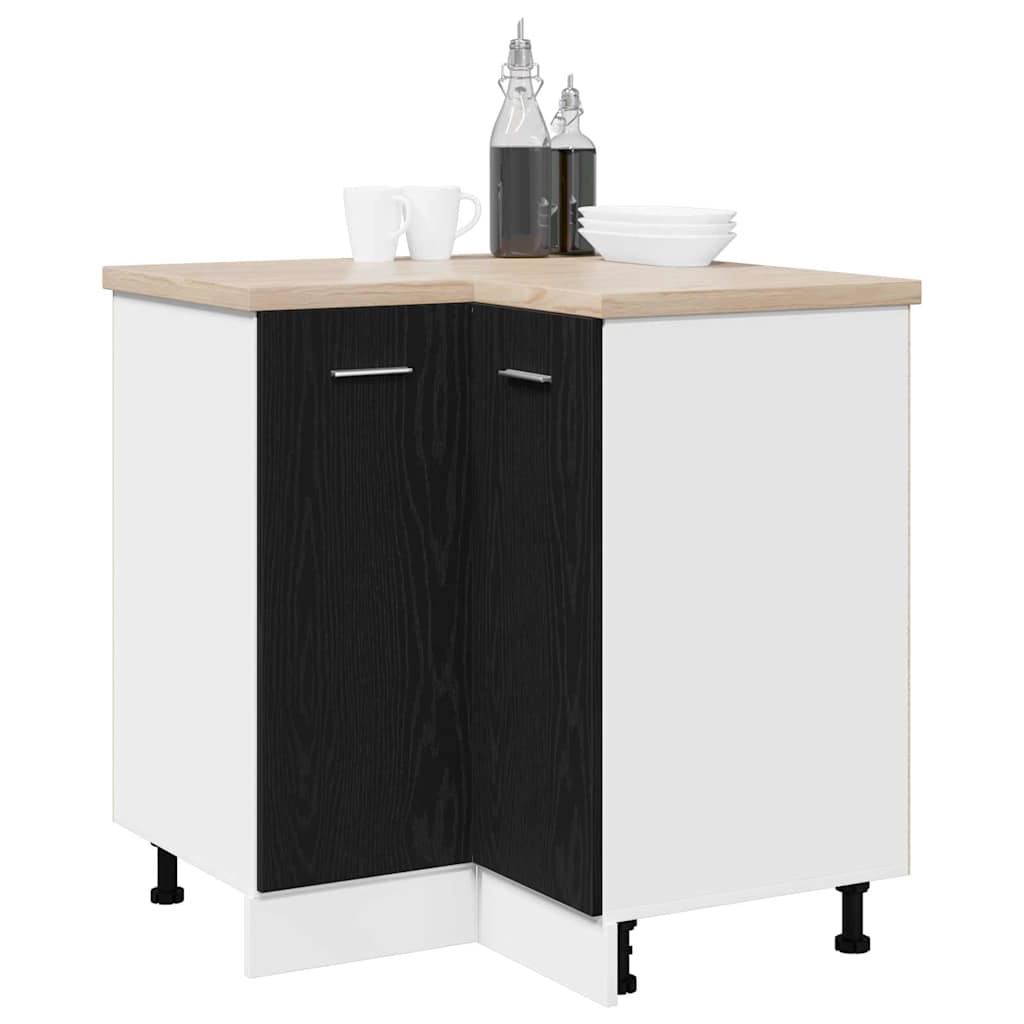 Hanging Cabinet Black Oak 75,5 x 75,5 x 80,5 cm Engineered Wood