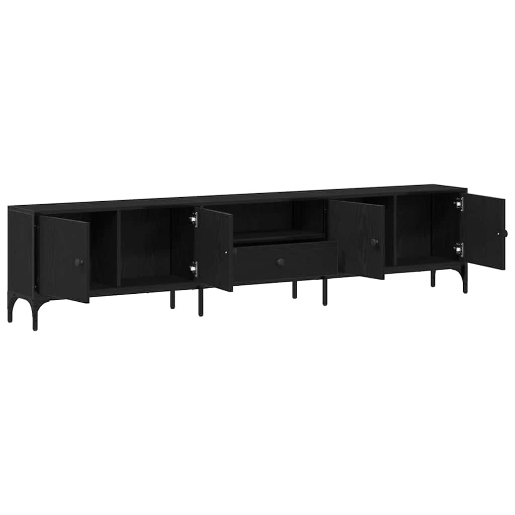 TV Cabinet 200 x 25 x 44 cm Black oak Engineered wood
