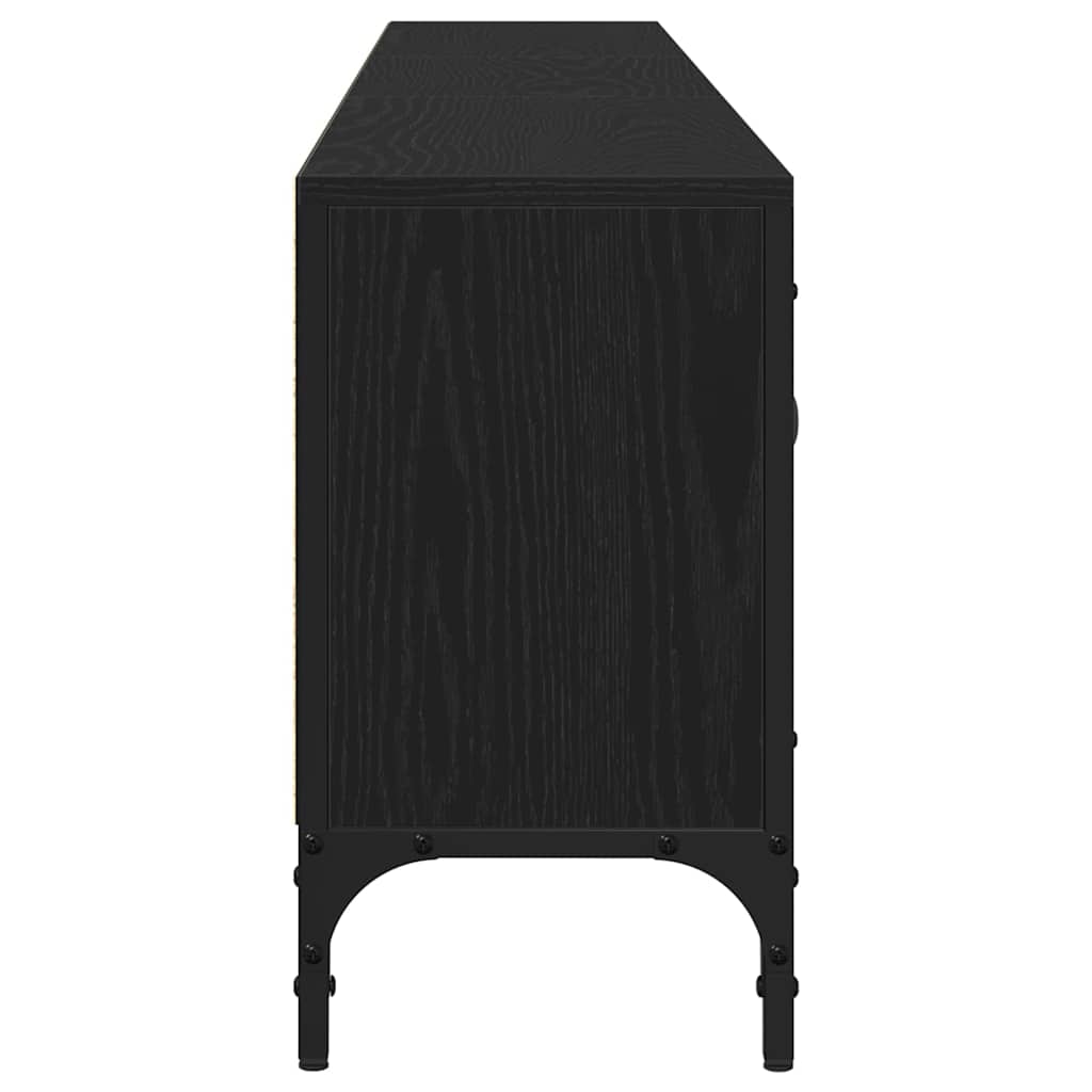 TV Cabinet 200 x 25 x 44 cm Black oak Engineered wood