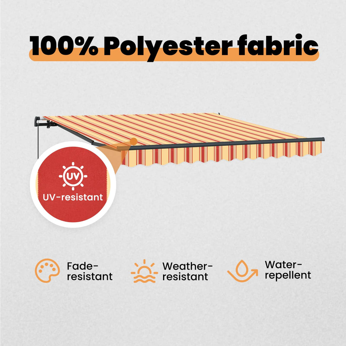 Retractable Awning Yellow and Orange 300 x 250 cm