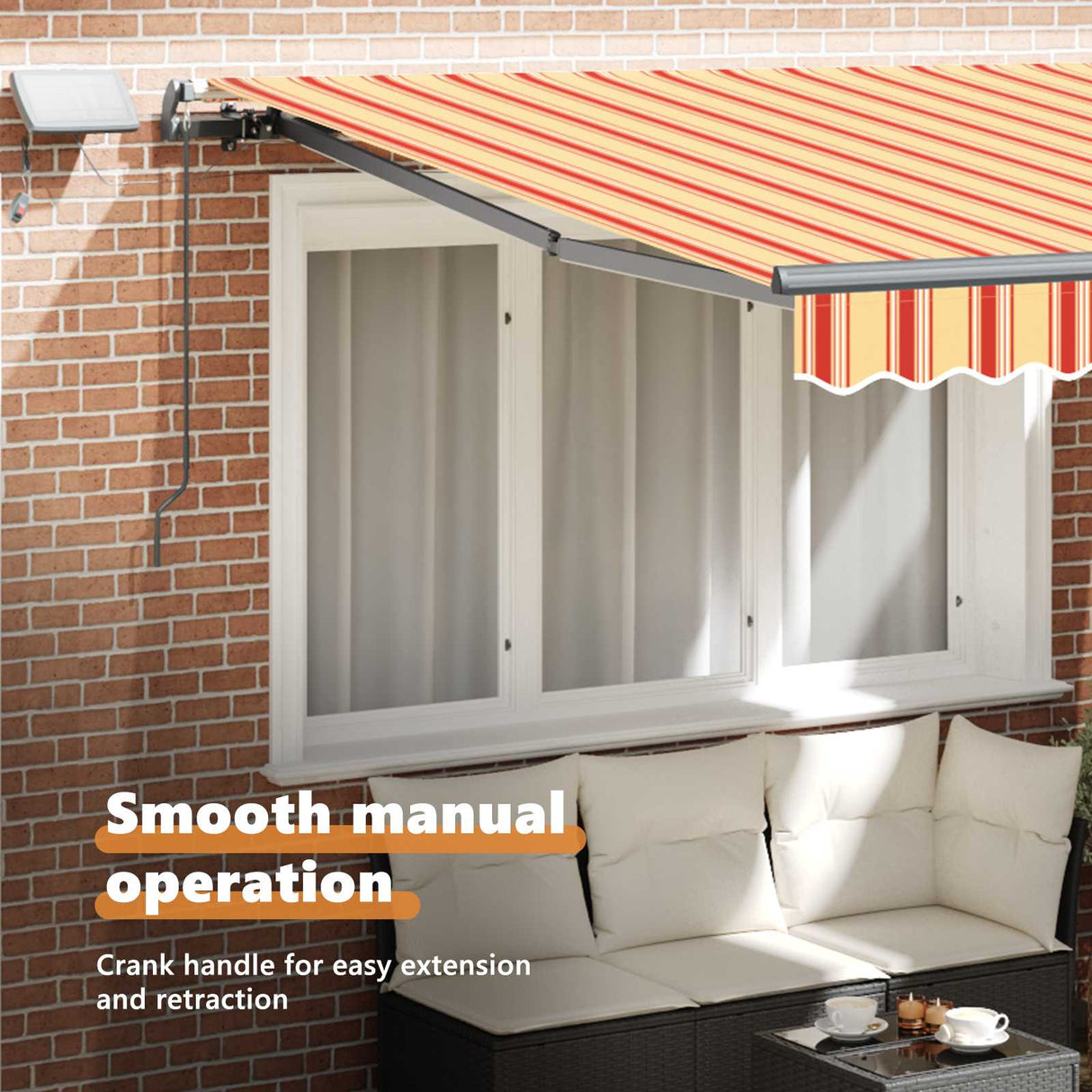 Retractable Awning Yellow and Orange 300 x 250 cm